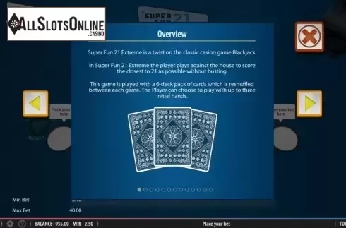 Game Rules 1. Super Fun 21 Extreme from Shuffle Master