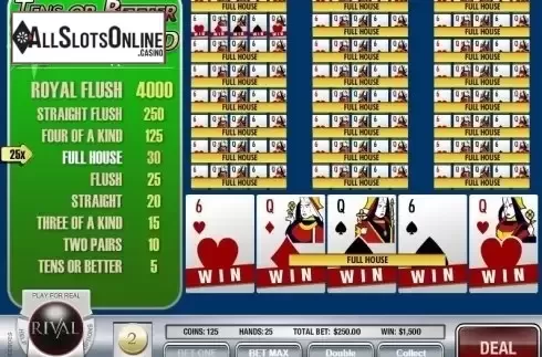 Screen5. Tens or Better (Rival Gaming) from Rival Gaming