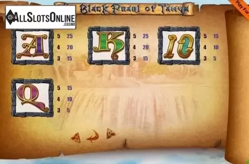 Paytable 4. The Black Pearl of Tanya from Portomaso Gaming