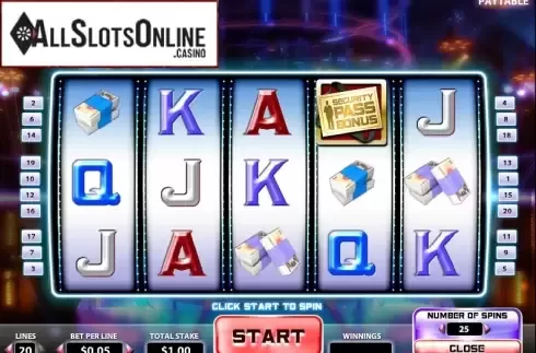 Game Workflow screen. The Money Drop from Playtech