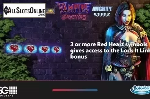 Start Screen. Vampire Desire from Barcrest