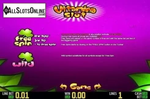 Paytable 2. Vitamina HD from World Match