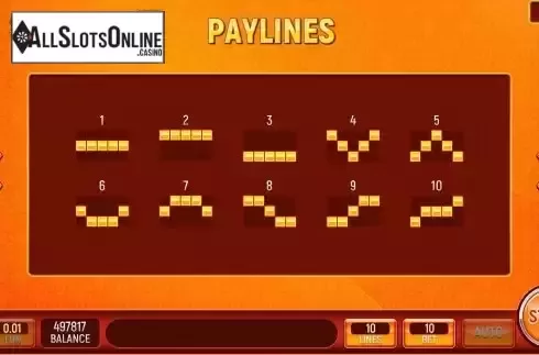 Paylines screen