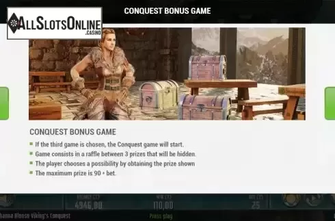 Conquest Bonus Game screen