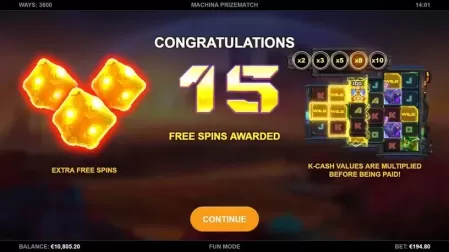 Machina PrizeMatch slot screenshot 2