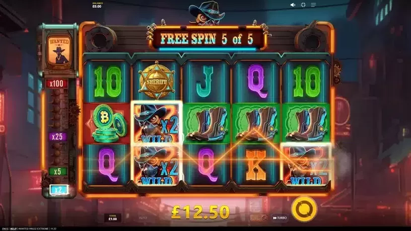 Wanted Wildz Extreme slot screenshot 5
