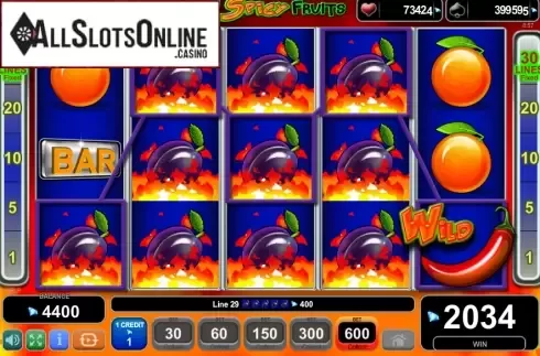 Win Screen. 30 Spciy Fruits from EGT