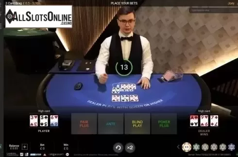 Game workflow. 3 Card Brag Live from Playtech