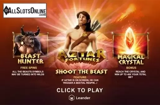 Intro screen. Aztar Fortunes from Leander Games