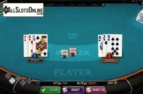 Game Screen 2. Baccarat (MultiSlot) from MultiSlot
