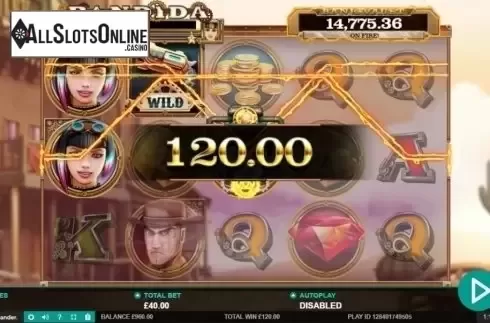 Win Screen. Bandida from Leander Games