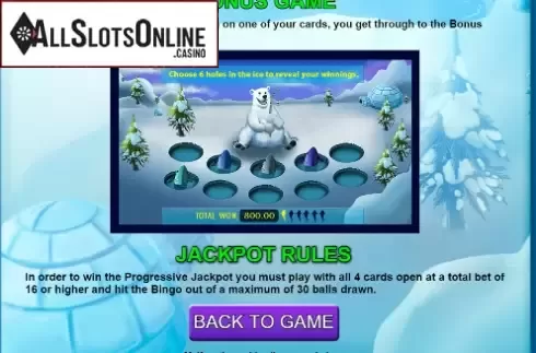 Bonus Screen. Bingo Iglu from Caleta Gaming