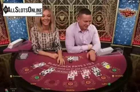Game Screen. Blackjack Party from Evolution Gaming