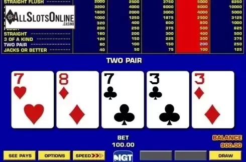 Game Screen 3. Bonus Poker Game King from IGT