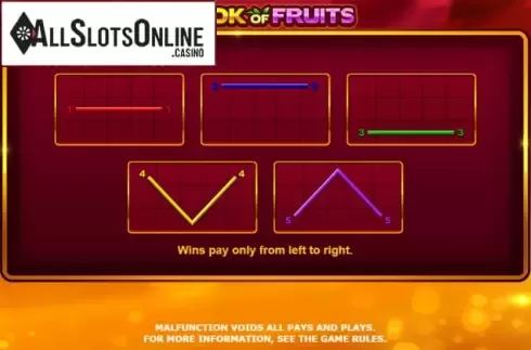 Paytable. Book Of Fruits (Amatic Industries) from Amatic Industries