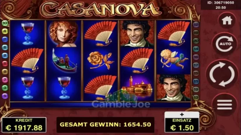 Casanova slot screenshot 1