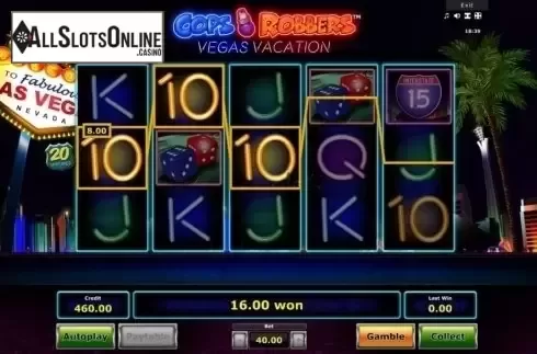Win Screen . Cops 'n' Robbers Vegas Vacation from Greentube