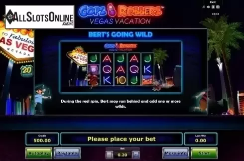 Paytable 4. Cops 'n' Robbers Vegas Vacation from Greentube