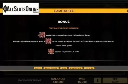 Features. Da Vinci Extreme from High 5 Games