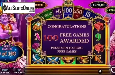 Free Spins Win Screen