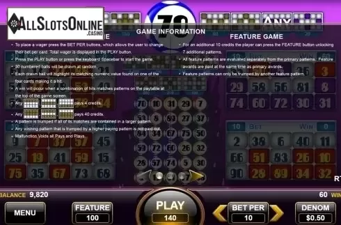 Paytable. Empire Action from Others