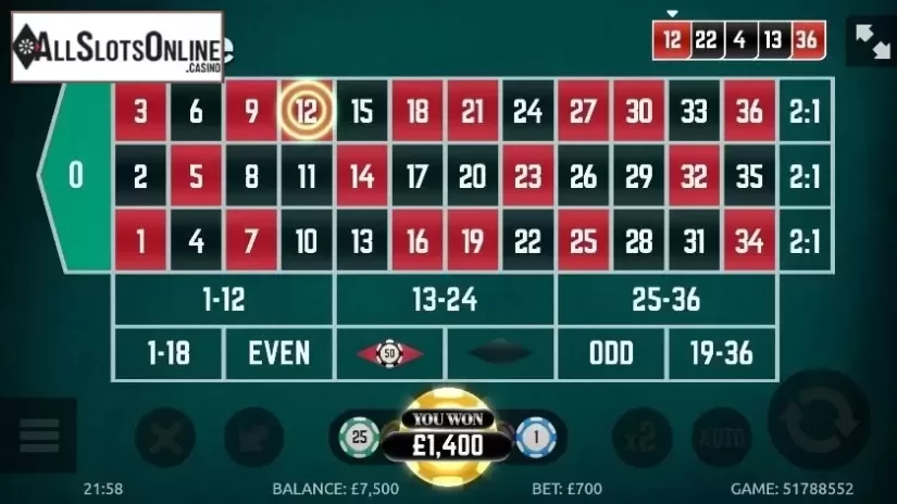Win Screen. European Roulette (gamevy) from gamevy