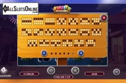 Paylines. Fruity Outlaws from We Are Casino