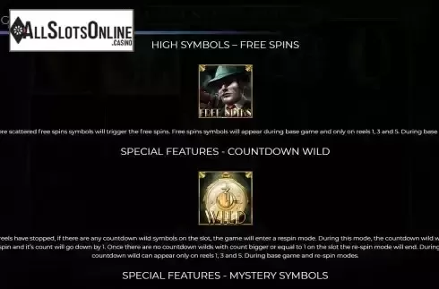Special features screen