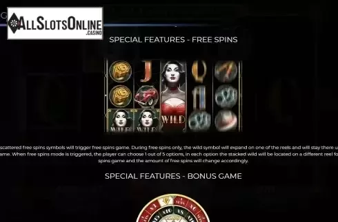 Free Spins screen