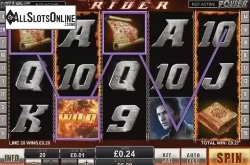 Win Screen. Ghost Rider from Playtech