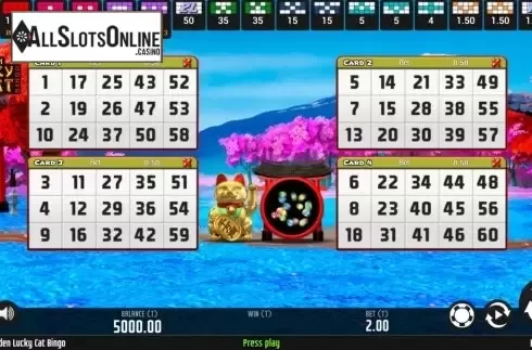 Reel Screen. Golden Lucky Cat Bingo from MGA