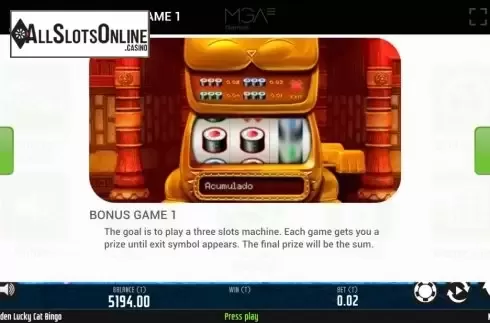 Features. Golden Lucky Cat Bingo from MGA