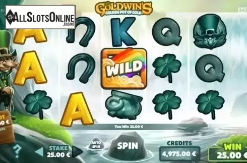 Win Screen. Goldwins Golden Pot of Gold from GAMING1