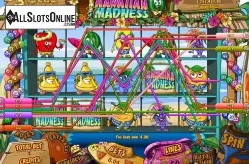 Game Workflow screen (Betway). Hawaiian Madness from Bwin.Party