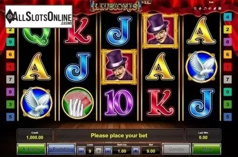 Reels screen. Illusionist from Novomatic