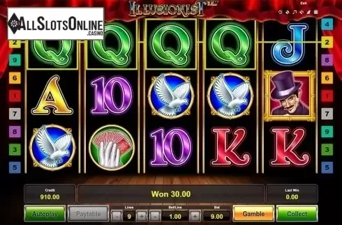 Win screen 2. Illusionist from Novomatic