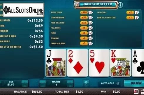 Game Screen 1. Jacks or Better (Red Rake) from Red Rake