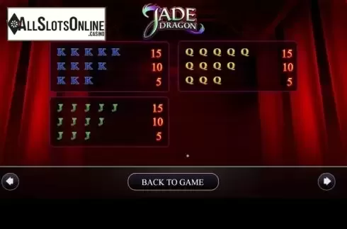 Paylines screen 3. Jade Dragon from AGS