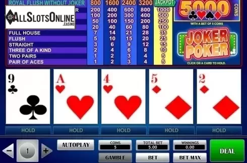 Game Screen. Joker Poker (iSoftBet) from iSoftBet