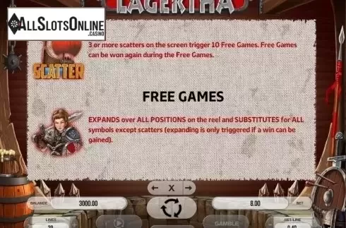 Paytable 2. Lagertha from Fugaso