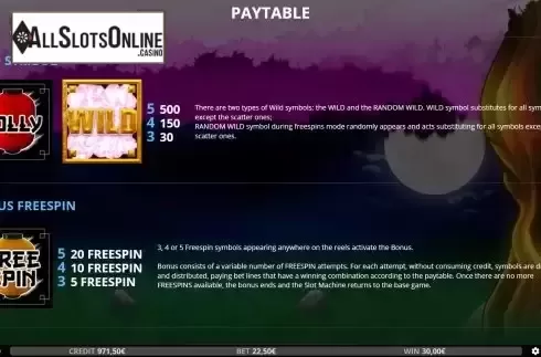 Features screen