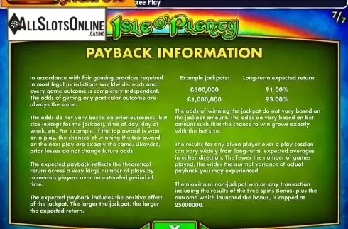Screen8. MegaJackpots Isle O'Plenty from IGT