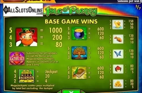 Screen4. MegaJackpots Isle O'Plenty from IGT