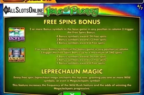 Screen5. MegaJackpots Isle O'Plenty from IGT
