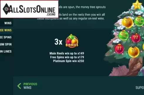 Bonus Symbol. Money Grows on Trees Christmas Edition from Slot Factory