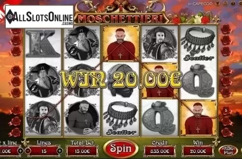 Win Screen . Moschettieri from Capecod Gaming