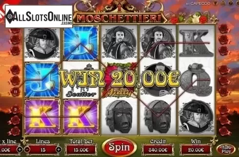 Win Screen 2. Moschettieri from Capecod Gaming