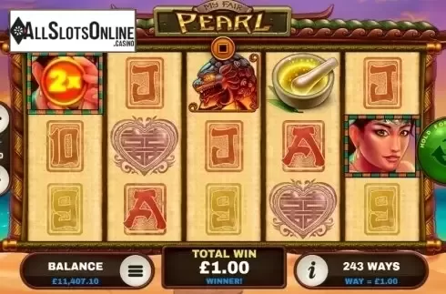 Wild Win screen. My Fair Pearl from GECO Gaming