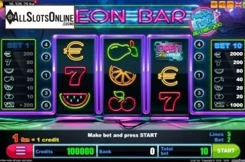 Reel Screen. Neon Bar from Belatra Games
