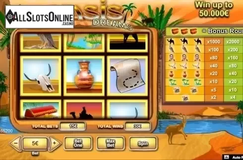Screen 4. Oasis Dreams from NeoGames
